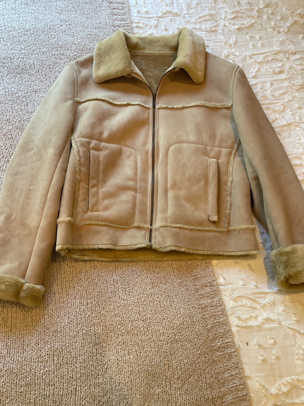 Mauritius Plush Shearling Aviator Jacket EUC - size small